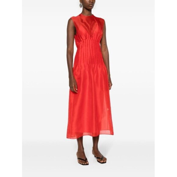 KHAITE Wes Dress Fire Red